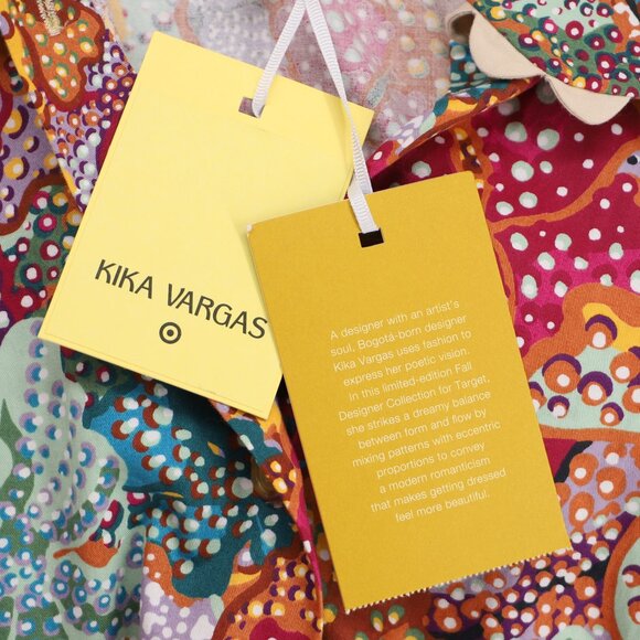 NWT KIKA VARGAS x TARGET Anemone Multicolor Floral Long Sleeve Mini Dress Sz S - Picture 8 of 9